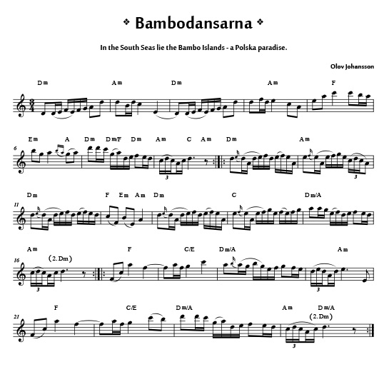 bambodansarna from Väsen Tune Book 2